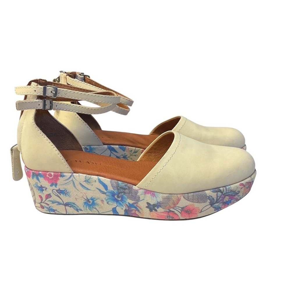 Gee Wawa Anthropologie Women's Daisy Floral Platform Shoes Ankle Strap Size‎ 6